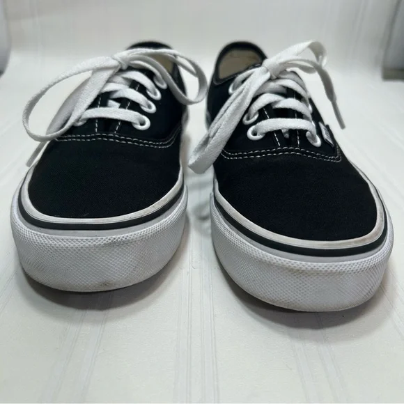 Vans Off The Wall Black and White Canvas Tennis Shoes Size Men 4.0 Women 5.5 - Picture 7 of 12